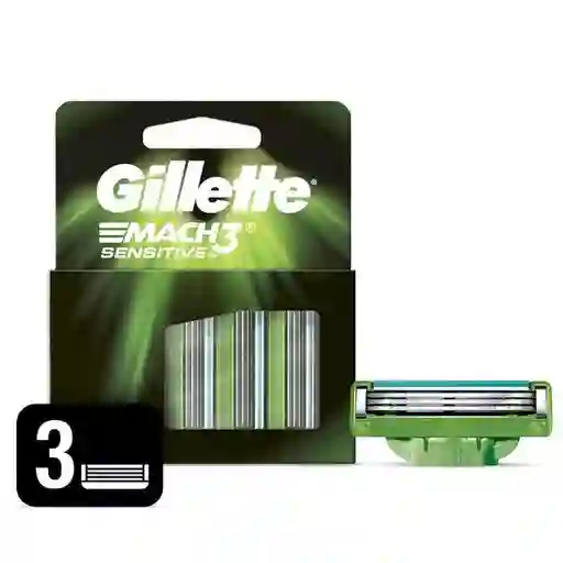 Gillette Repuesto para Máquina de Afeitar Mach3 Sensitive