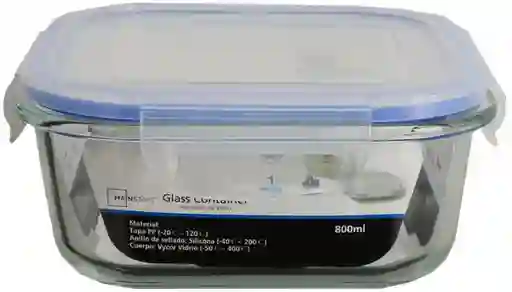 Recipiente Hermético Vidrio Cuadrado 690