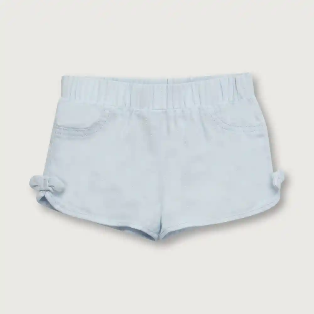 Short Con Elástico Cintura Niño Celeste Talla 4 Años
