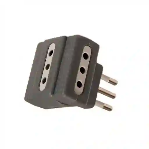 Adaptador Triple 2P + T 10 a Gris