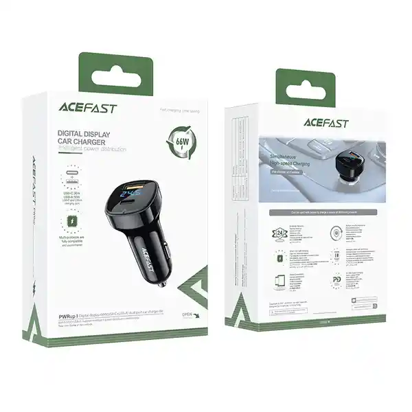 Acefast Cargador Auto 66W Usb-C Usb-A (B4) Certificado Mfi