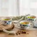 Set Mi Hogar Taza Para Consomé Con Cuchara Flores