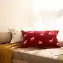 Cojín de Algodón Bordado Rojo 60 x 40 cm