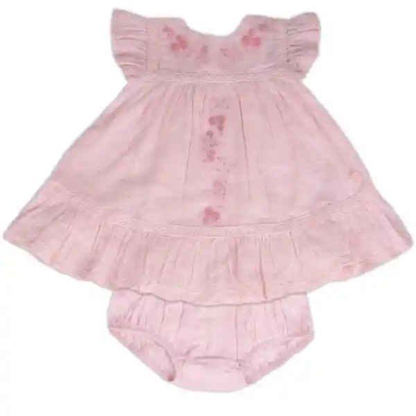 Vestido Bebé Niña Rosado Talla 9 M Pillín