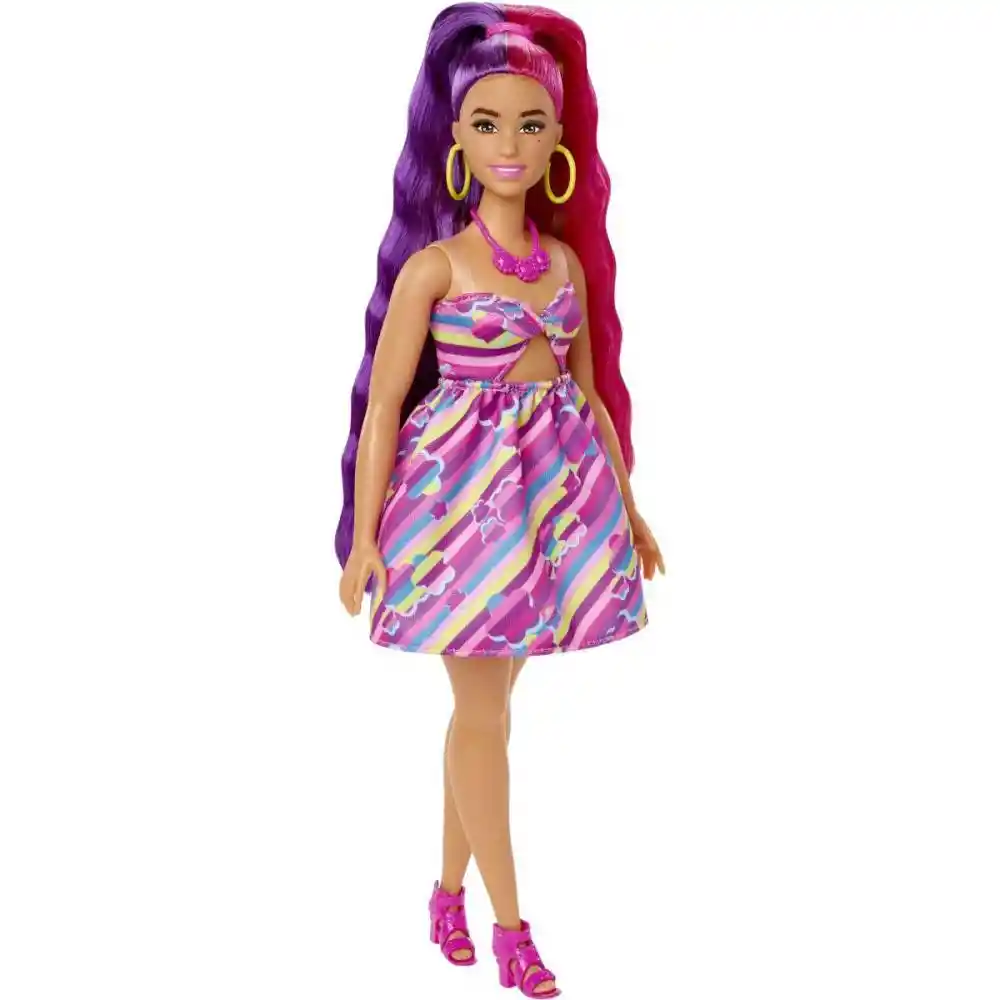 Barbie Muñeca Totally Hair Vestido de Flores