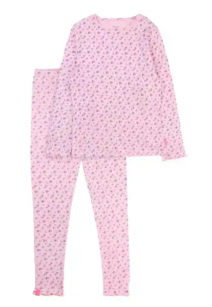 Pijama Junior Flowers 395 Niña Rosado Claro Talla 12 Años Ficcus