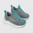 Zapatillas Deportiva Calce Fácil Niño Gris/Azul Talla 26 Colloky