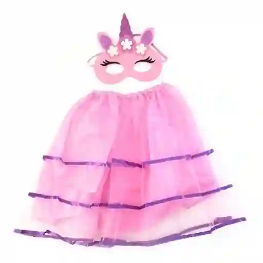 Set Faldita y Antifaz Unicornio Led