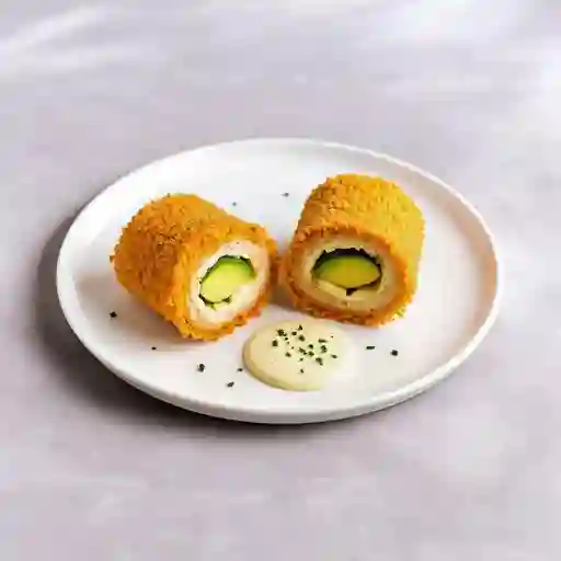 Roll De Panko De Pollo Con Queso Crema Y Palta