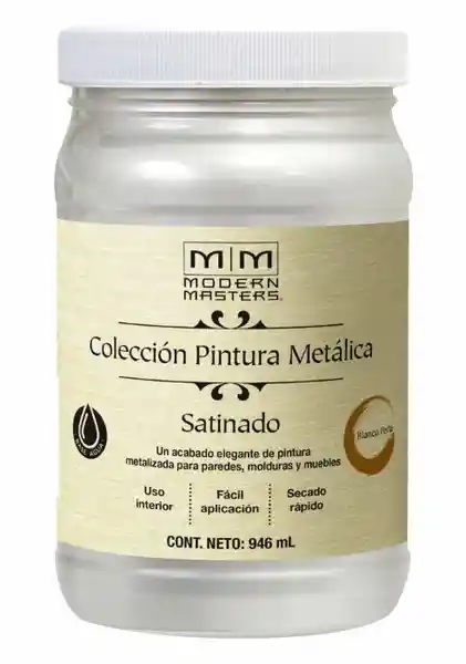 Modern Masters Pintura Base Agua Metálica Satinada Blanco Perla