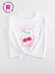 Harvest Polera Manga Corta Petalos Blanco 4 V26