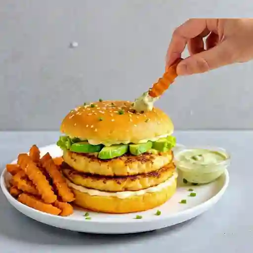 Sushi burger pollo