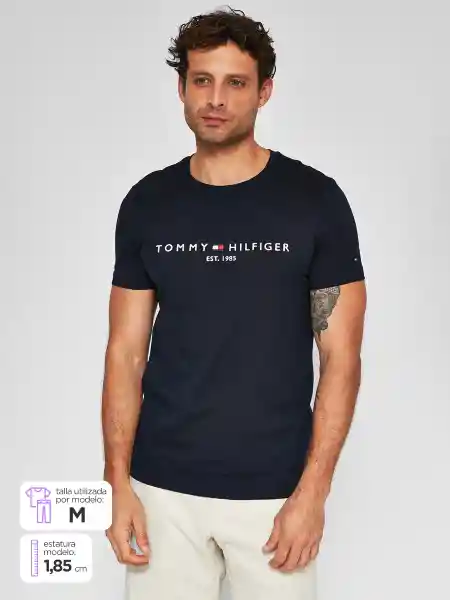 Tommy Hilfiger Polera Manga Corta Azul Oscuro M MW0MW16171 V26