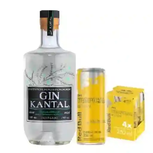 Combo Gin Kantal 750 cc + Four Pack Red Bull Yellow Lata 250 cc