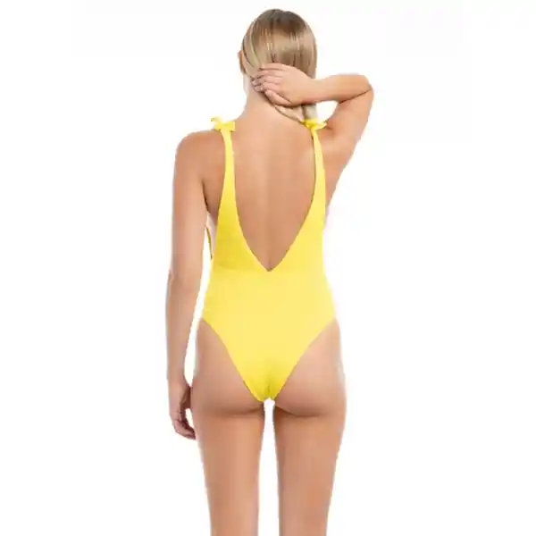 Traje de Baño Con Textura Amarillo Talla L Samia