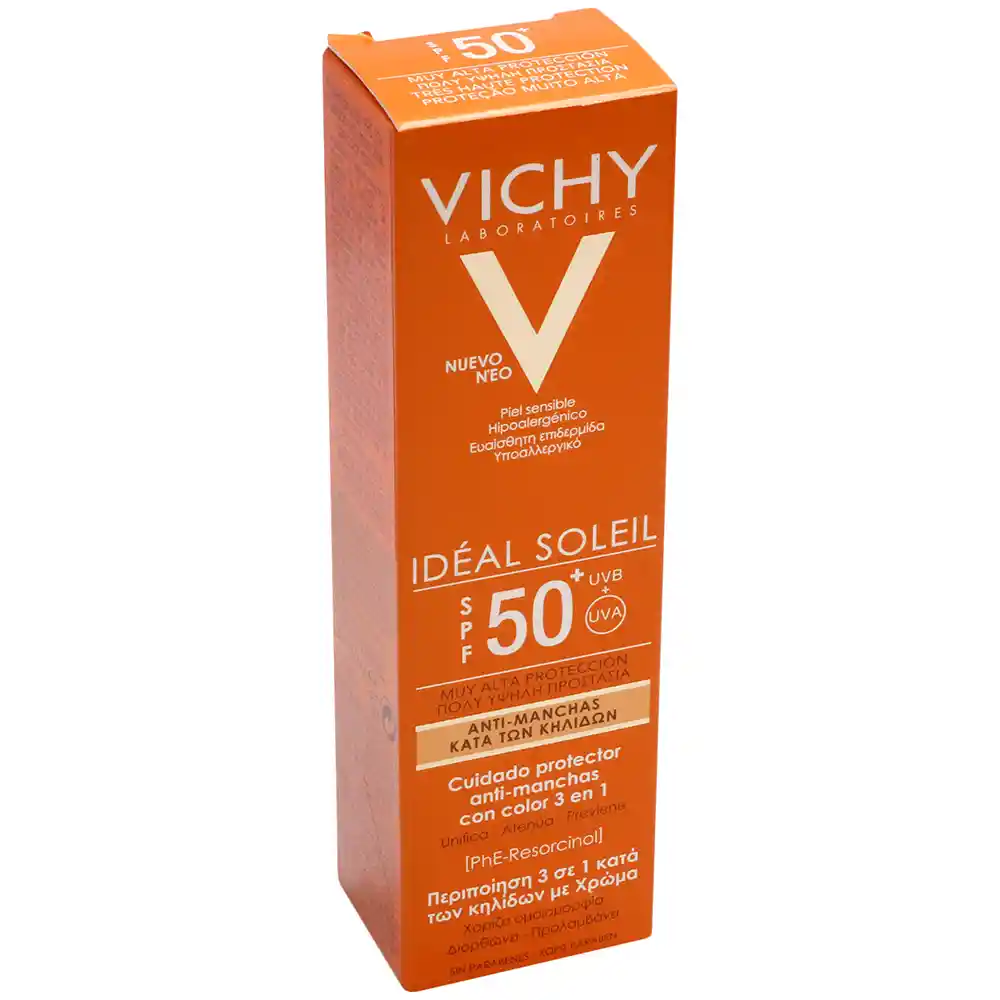 Vichy Idéal Soleil Protector Solar 3 en 1 Anti-Manchas Fps 50