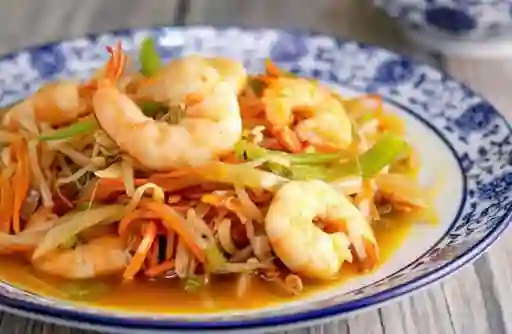 1 Chapsui de Camarón, 1 Chapsui de Verdura y 6 Und Wantan