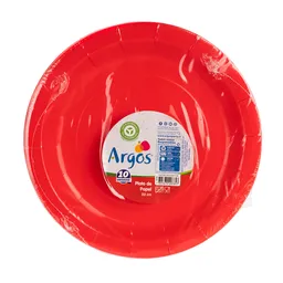 Argos Plato Papel Rojo 22 cm
