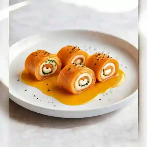 Roll Envuelto En Salmon De Salmon