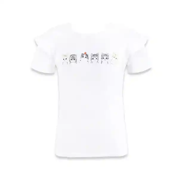 Polera Fashion Manga Larga Blanco Talla 6