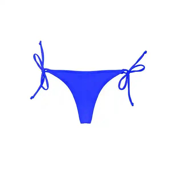 Bikini Calzón Colaless Con Amarras Azul Talla XL Samia