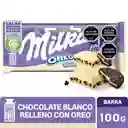 Milka Barra de Chocolate Blanco con Galleta Oreo 