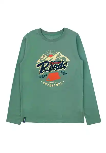 Polera Junior Day to Day 750 Niño Verde Talla 10 Años Ficcus