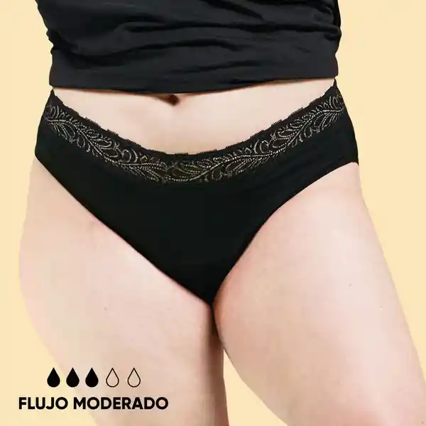 Bloodygreen Calzón Menstrual Flujo Moderado Negro XXL