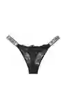 Victoria's Secret Panty Thong de Encaje Con Tiras Negro Talla L