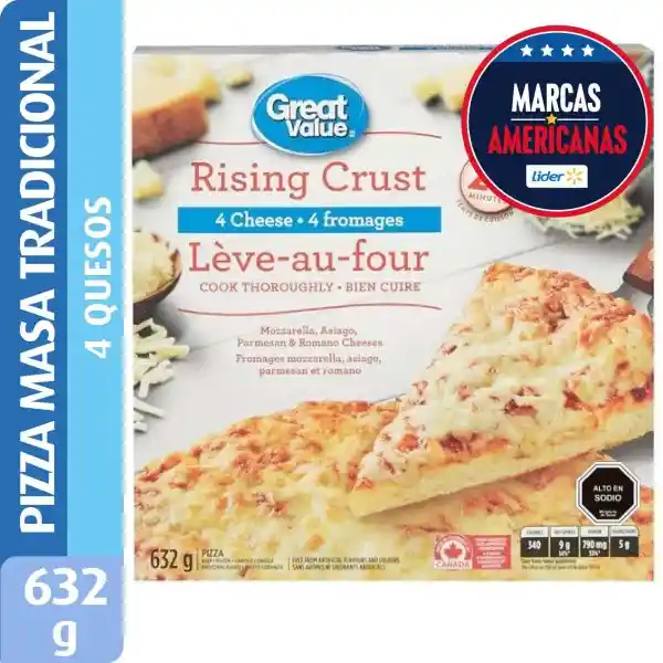 Great Value Rising Crust Four 4 Quesos