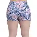 Bikini Short Estilo Hot Pant Estampado Celeste Talla L Samia