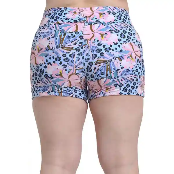 Bikini Short Estilo Hot Pant Estampado Celeste Talla L Samia