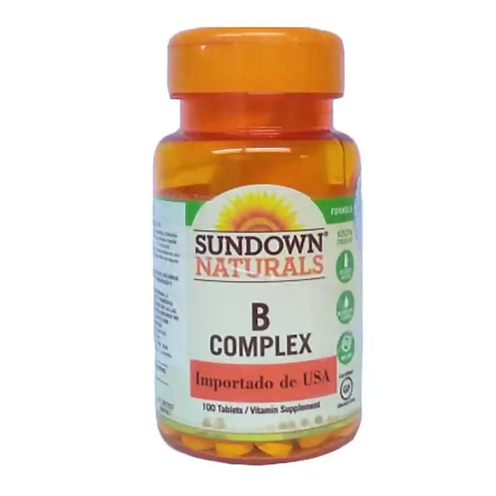 B-Complex Suplemento Alimenticio Sundown 100%. 100 Tabletas