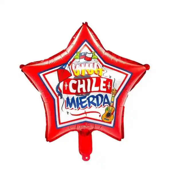 Globo Metálico Estrella Viva Chile