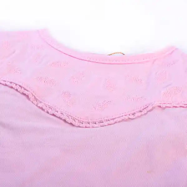 Polera Manga Larga Bebé Niña Rosado T. 6 M Pillin