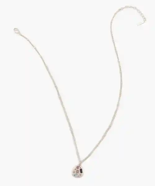 Collar Moneda y Brillantes Plateado