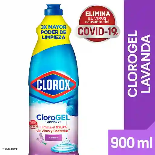 3 x Cloro Gel Clorox 900 mL Lavanda