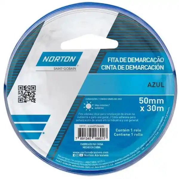 Norton Cinta Para Demarcar Piso Azul 50 mm x 30 m