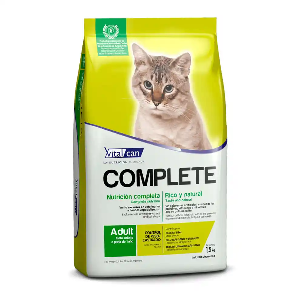 Vitalcan Alimento Para Gato Complete Control De Peso Castrado