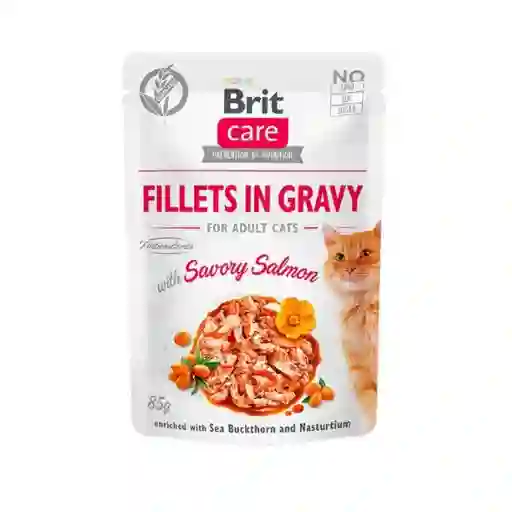 Brit Care Alimento Húmedo Gato Fillets Gravy Savory Salmón