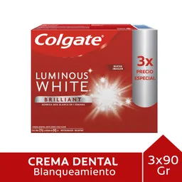 Pasta Dental Colgate Luminous White 90 g x 3 Und