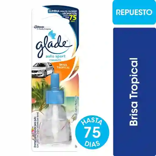 Aromatizante Glade Autosport Brisa Tropical Repuesto 7 mL