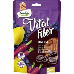 Dentalight Vital Fiber Snack Brush para Perro Arándano