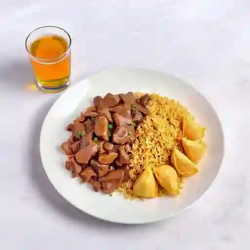 Colacion Carne Mongoliana + 5 Unidades Wantan Y Bebida 350 Ml