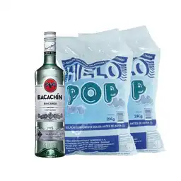 Combo Bacardi Ron Carta Blanca 40 Grados Pop Hielo