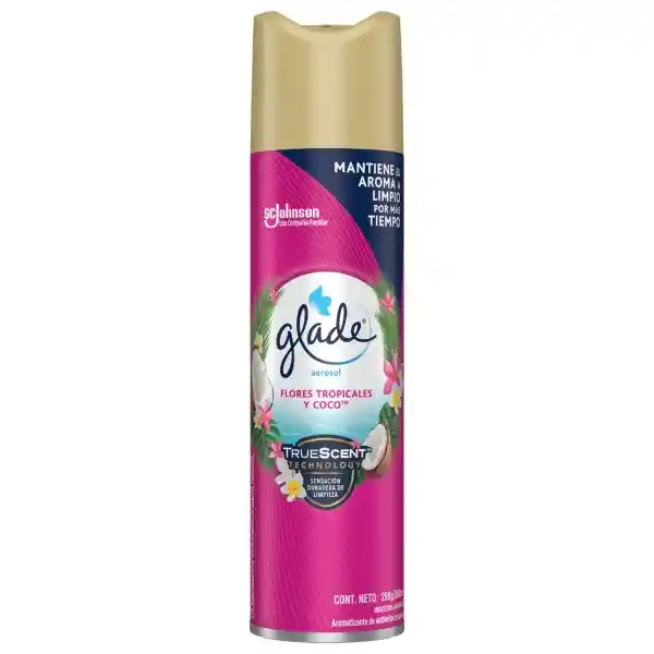 Desodorante Ambiental Glade Aerosol Flores Tropicales y Coco 360ml