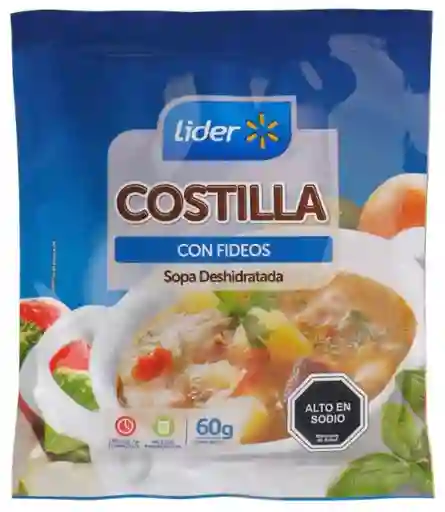 Sopa Costilla Fideo Deshidratada Líder