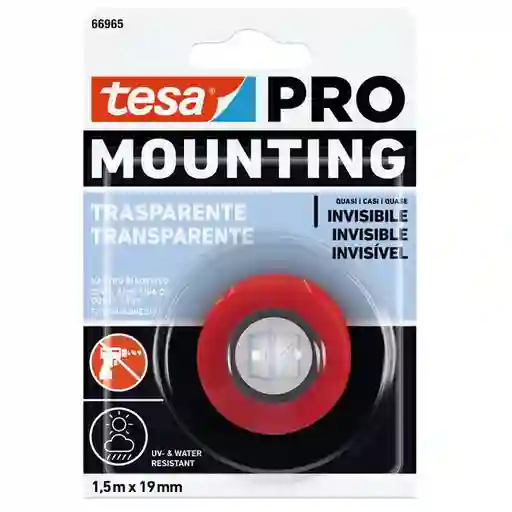 Tesa Cinta Doble Contacto Transparente Pro 19 mm x 1.5 m