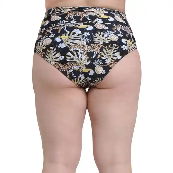 Bikini Calzón Pin up Doble Uso Estampado Amarillo Talla XL Samia