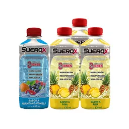 Combo Suerox Bebida Isotonica Arandano Pomelo 630 mL Suerox